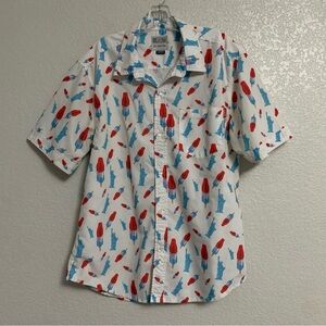 RSVLTS Shirt Mens L  America Bomb Pops Freedom Statue Lady Liberty Short Sleeve